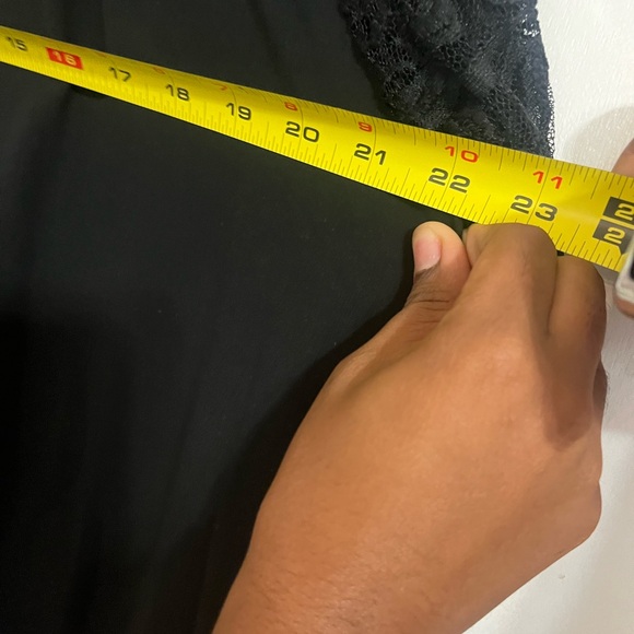 Luxology Womens Black Lace and Sheer lined three quarter sleeves Dress Size 14 - Picture 13 of 16